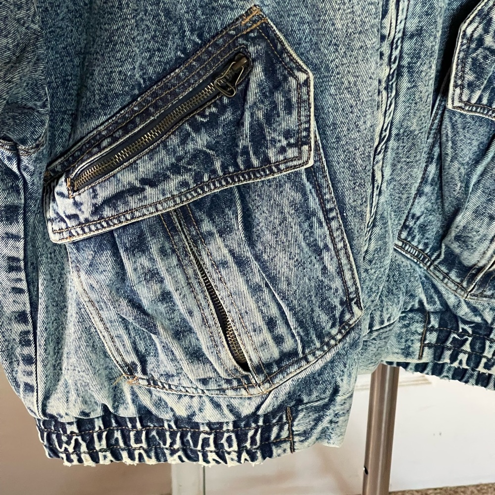 VINTAGE men’s 10E Bomber Squadron denim jacket quilted lined XL - Picture 3 of 10